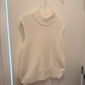Elegant Cream Sleeveless Sweater